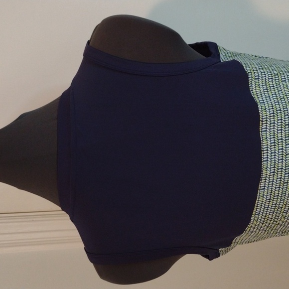 Title Nine Boss Dress Mimosa Leaf Size XL Navy Green - Picture 5 of 6